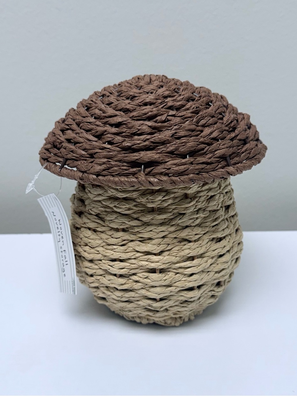 Reserved listing for 2 Woven Mushroom Accent Baskets Natural and Brown - Picture 5 of 5